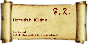 Horváth Klára névjegykártya