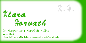 klara horvath business card