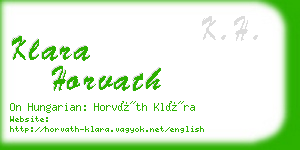 klara horvath business card